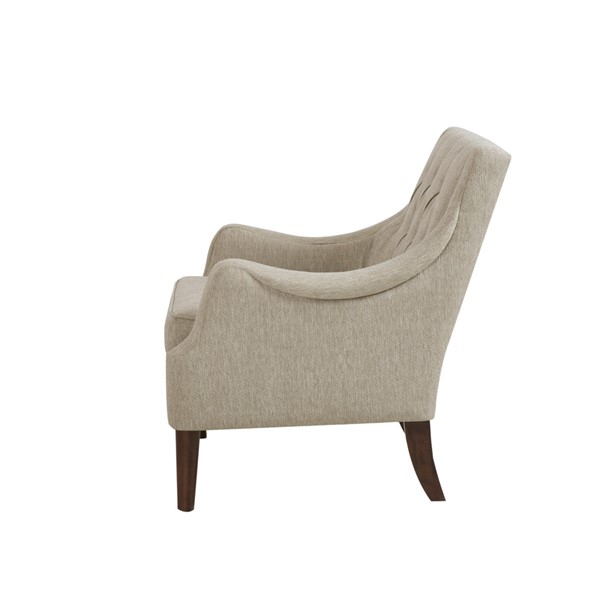 Madison Park Qwen Button Tufted Accent Chair in Beige FPF18-0514