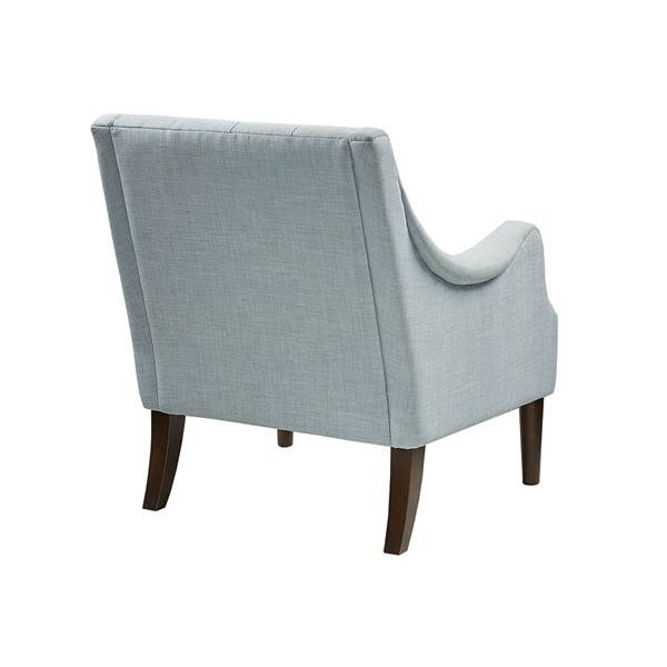 Madison Park Qwen Button Tufted Accent Chair in Dusty Blue MP100-0891