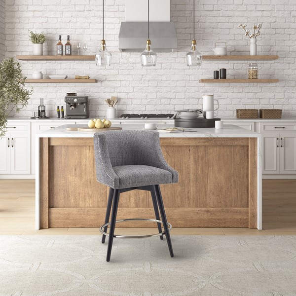 Madison Park Mateo Swivel Counter Stool in Grey MP104-1104