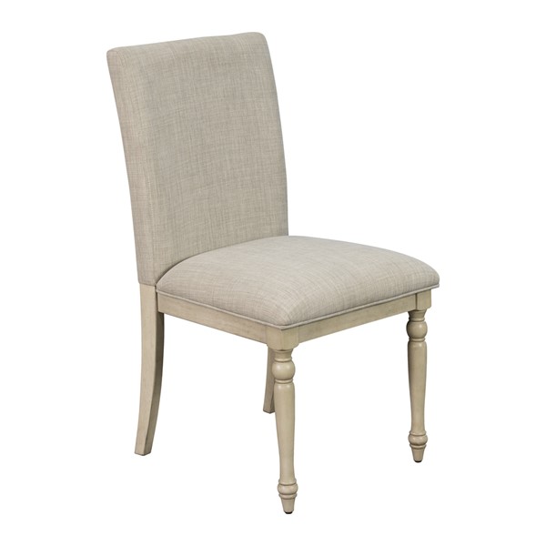 Martha Stewart Fiona Upholstered Dining Chair with Turned Wood Legs Set of 2 in Light Grey MT108-1186