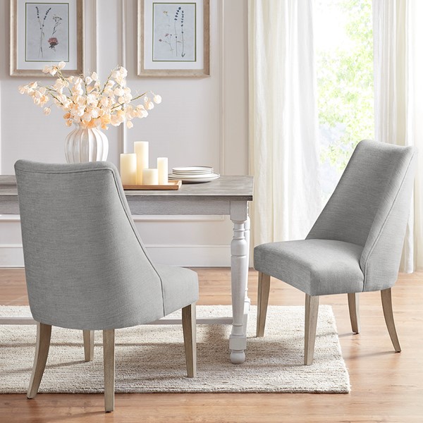 Martha Stewart Winfield Upholstered Dining chair Set of 2 in Light Grey, Set of 2 MT108-0160