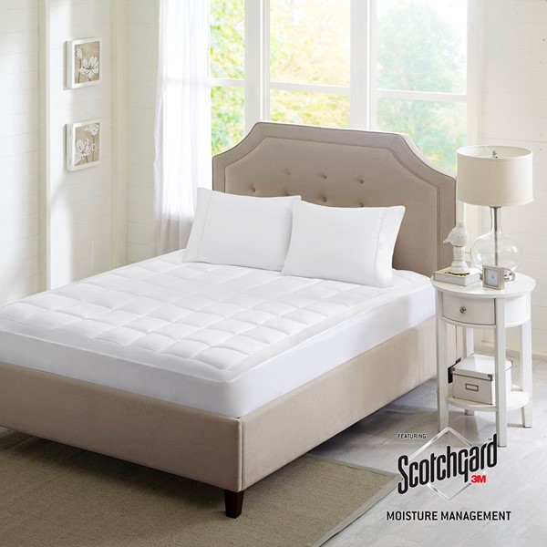 Sleep Philosophy Highline 3M Microfiber Mattress Pad in White, Twin XL BASI16-0237