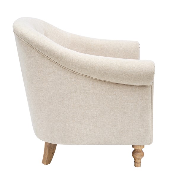 Martha Stewart Fayette Tufted Accent Arm Chair in Cream MT100-1190