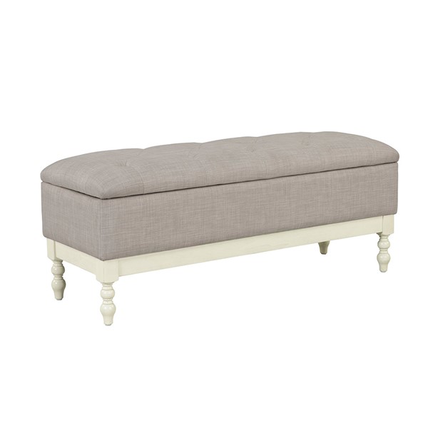 Madison Park Signature Beckett Tufted Storage Bench in Antique Cream/Light Grey MPS105-0307