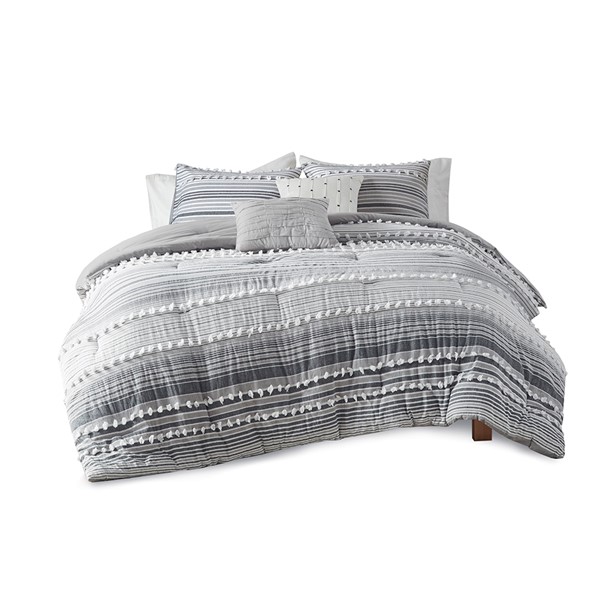 Urban Habitat Calum Cotton Jacquard Comforter Set in Grey, Full/Queen UH10-2297