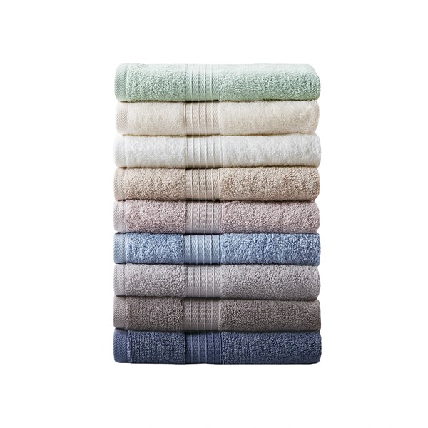 Madison Park Organic 6 Piece Organic Cotton Towel Set in White, 6-Piece MP73-6182