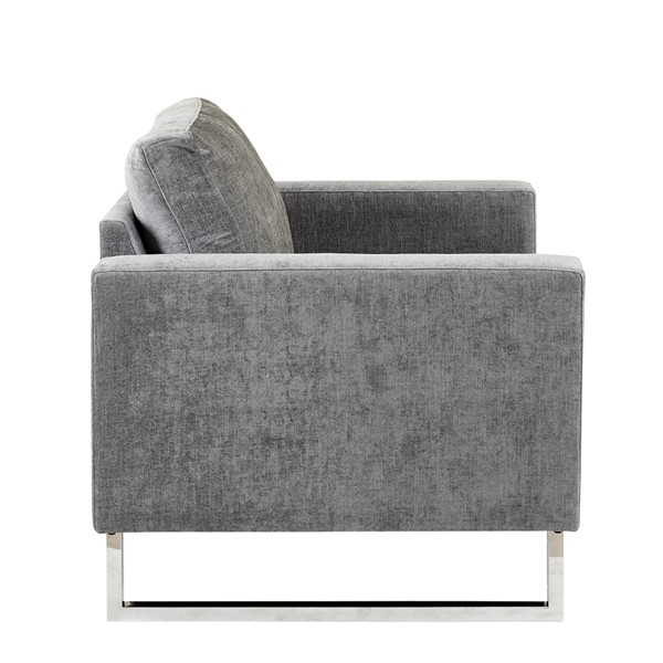 INK+IVY Madden Upholstered Metal Base Accent Lounge Chair in Grey II100-0291