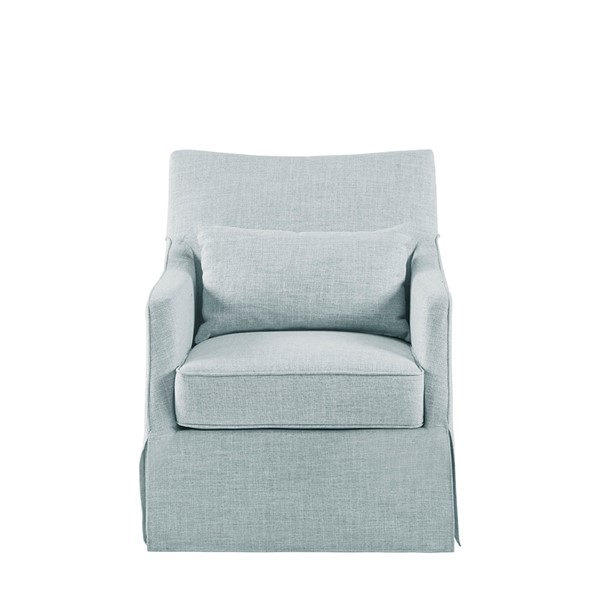 Martha Stewart London Skirted Swivel Chair in Light Blue MT103-0170