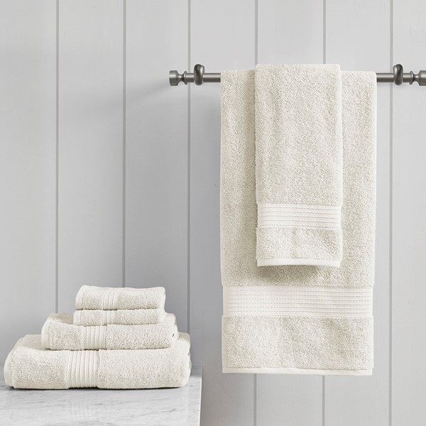 Madison Park Organic 6 Piece Organic Cotton Towel Set in Ivory, 6-Piece MP73-5138