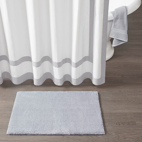 Madison Park Signature Marshmallow Bath Rug Collection in Grey, 24x72" MPS72-172