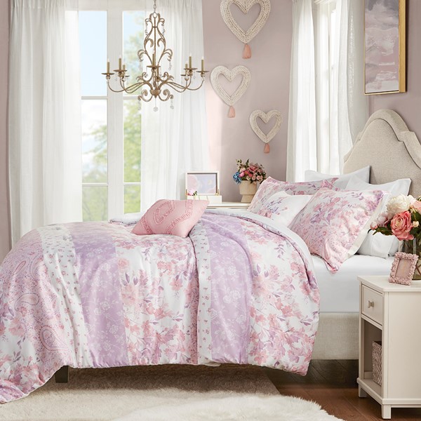 Intelligent Design Oliena Floral Paisley Comforter Set in Pink, Twin/Twin XL ID10-2322