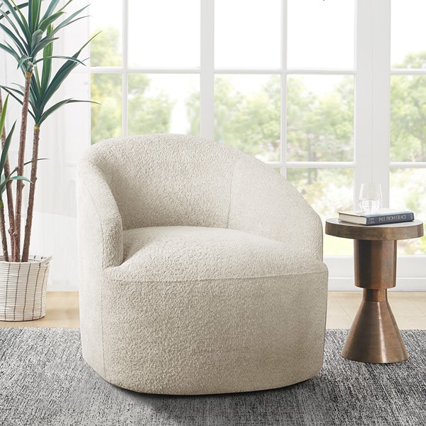 INK+IVY Bonn Upholstered 360 Degree Swivel Chair in Cream II103-0563