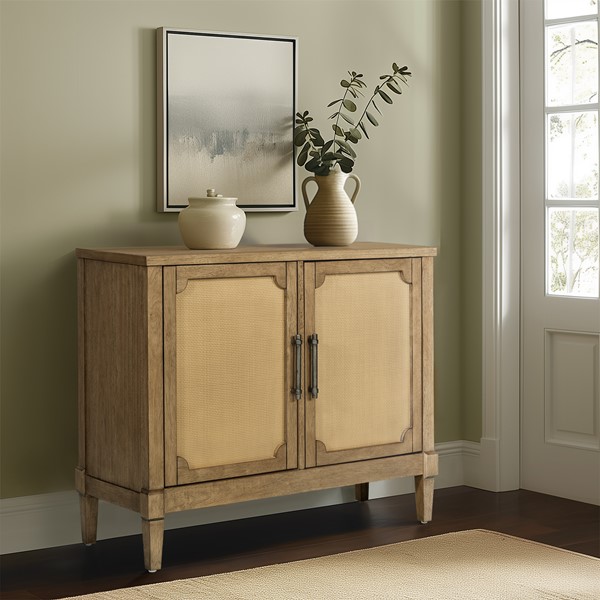 Martha Stewart Salina Woven Cane Accent Cabinet in Toasted Almond MT130-1211