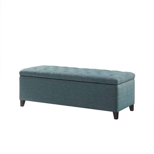 Madison Park Shandra Tufted Top Soft Close Storage Bench in Blue FUR105-0041