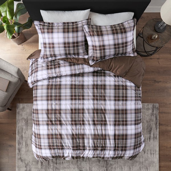 Madison Park Essentials Parkston 3M Scotchgard Down Alternative All Season Comforter Set in Brown, Twin/Twin XL MPE10-948