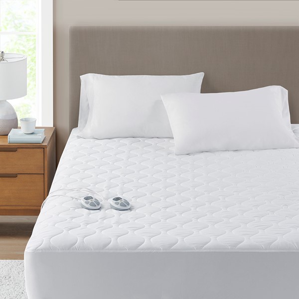 Serta Microfiber Heated Mattress Pad in White, Full ST55-0268