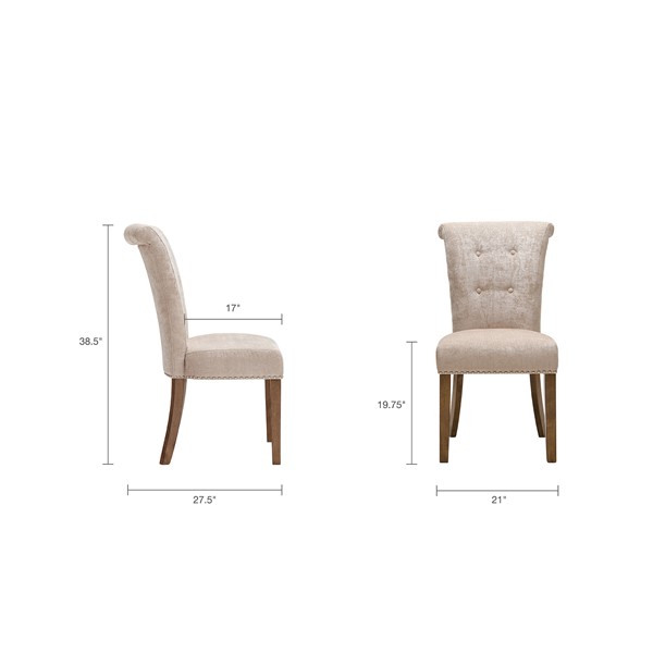 Madison Park Colfax Dining Chair (Set of 2) in Cream FPF20-0547