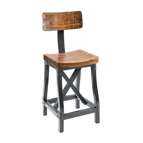 INK+IVY Lancaster Barstool with Back in Amber/Graphite IIF20-0104