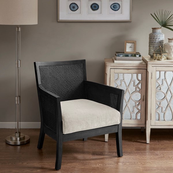 Madison Park Diedra Cane Armchair in Black MP100-1174