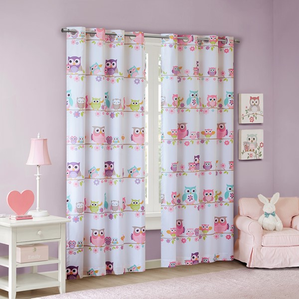 Mi Zone Kids Wise Wendy Owl Printed Blackout Curtain Panel, 50x84" MZK40-140