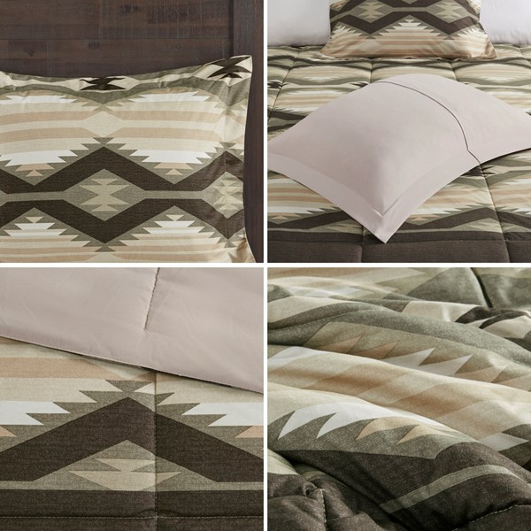 Woolrich Emmet Creek Down Alternative Comforter Set with Throw Pillow in Brown, King WR10-3864