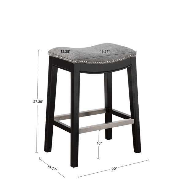 Madison Park Belfast Saddle Counter Stool in Grey FPF20-0401