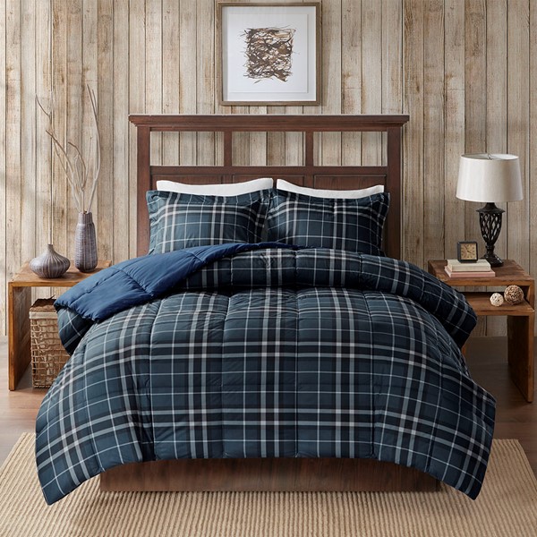 Woolrich Flint CozySpun Down Alternative Comforter Mini Set in Navy, King WR10-2482