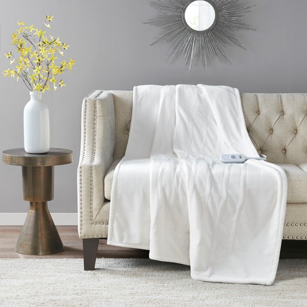 Serta Plush Heated Throw in Ivory, 50x60" ST54-0075