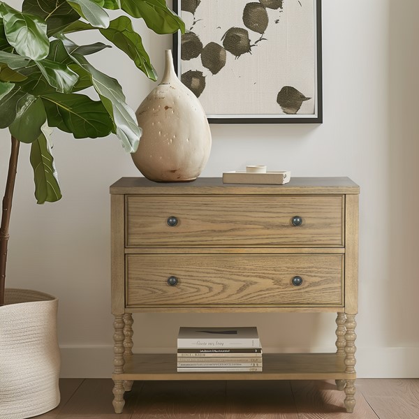 Madison Park Signature Beckett 2 Drawer Accent Chest in Natural MPS130-0306