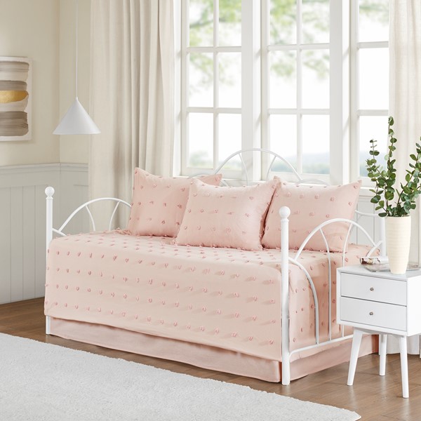 Urban Habitat Brooklyn Cotton Jacquard Daybed Set in Pink, Daybed UH13-2208