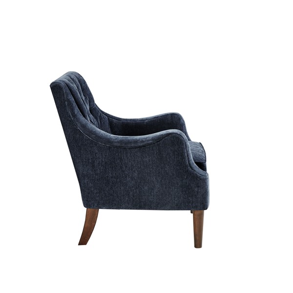 Madison Park Qwen Button Tufted Accent Chair in Navy MP100-1121