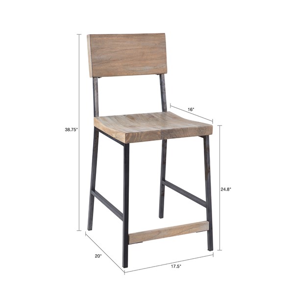 INK+IVY Tacoma 24" Counter stool in Grey FPF20-0338