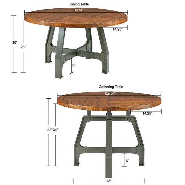 INK+IVY Lancaster Round Dining Set in Amber/Graphite II90-0530