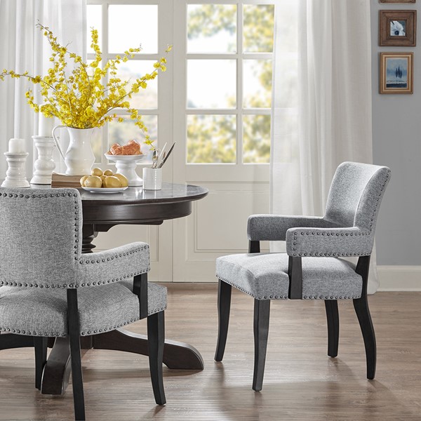 Madison Park Dawson Arm Dining Chair in Grey MP100-0043