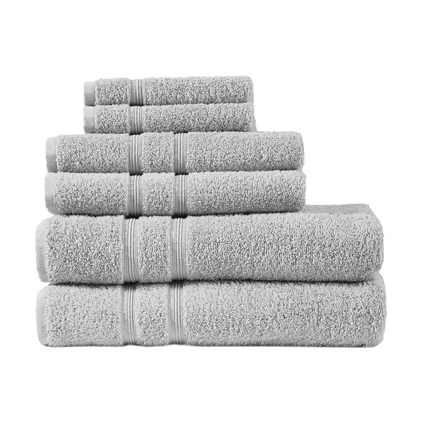 510 Design Aegean 100% Turkish Cotton 6 Piece Towel Set in Grey, 6-Piece 5DS73-0234