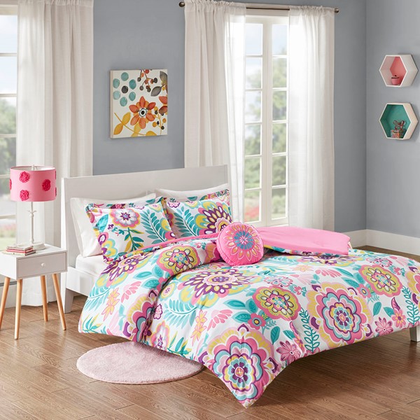 Mi Zone Camille Floral Comforter Set in Pink, Twin/Twin XL MZ10-0560