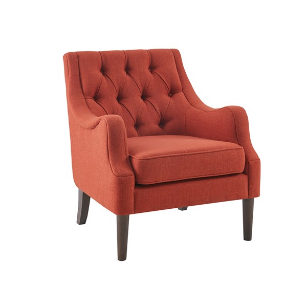 Madison Park Qwen Button Tufted Accent Chair in Spice MP100-1054