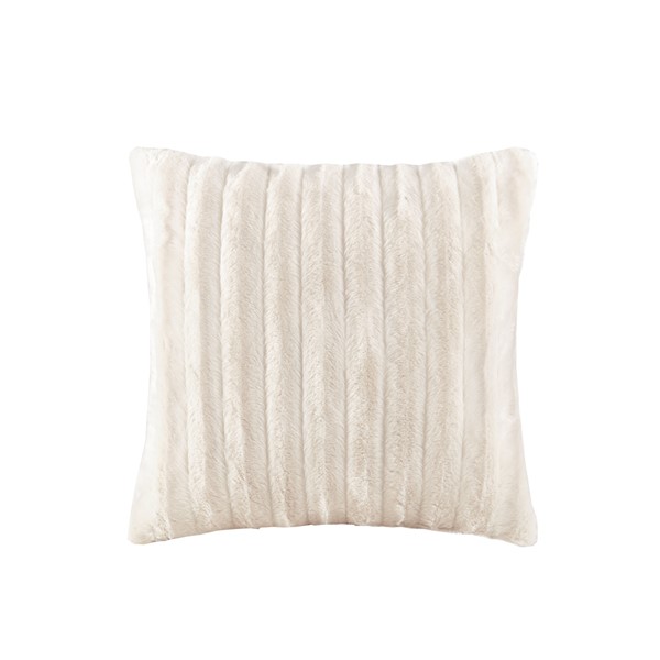 Madison Park Duke Faux Fur Square Pillow in Ivory, 20x20" MP30-2998