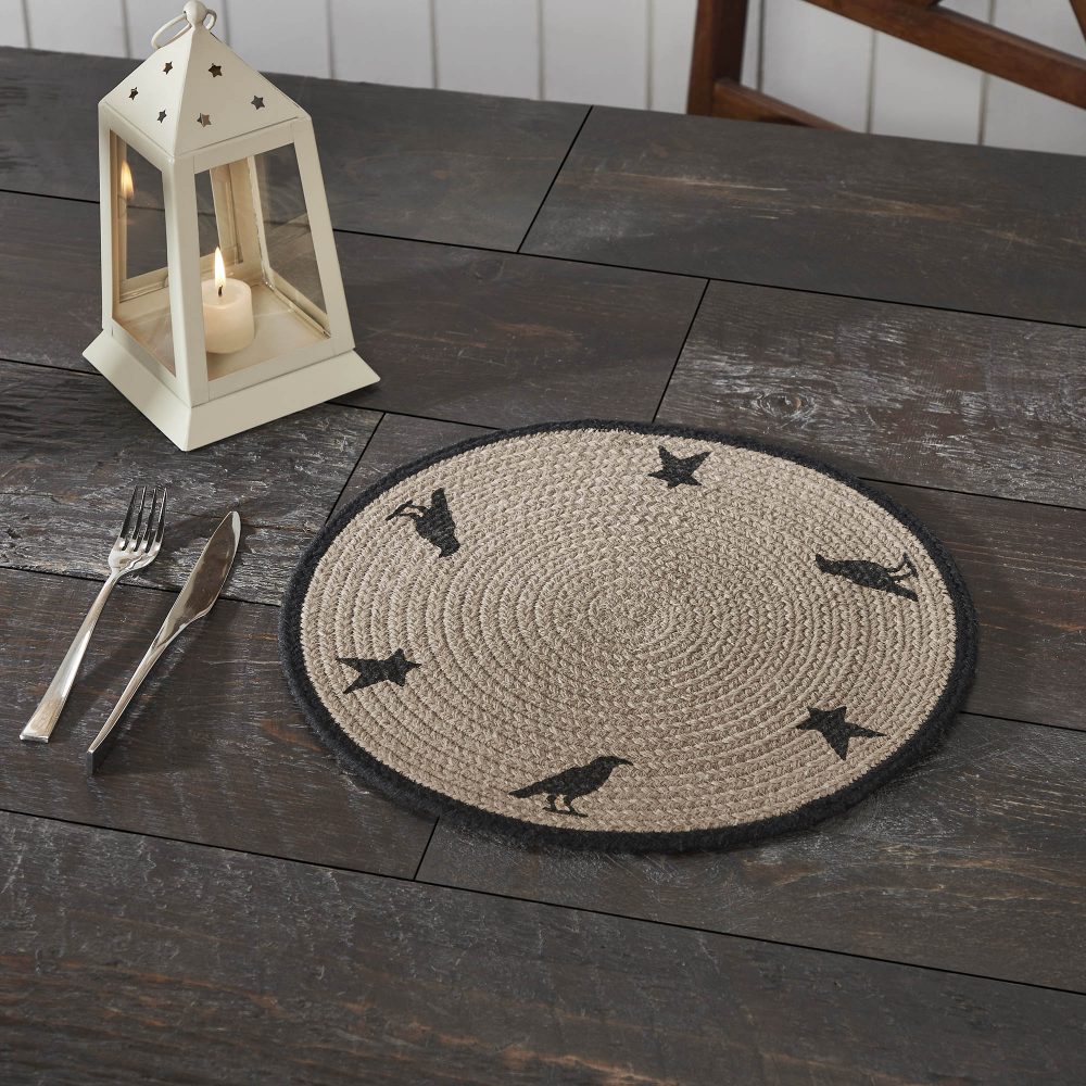 Raven Harvest Stencil Placemat 14 inch Diameter