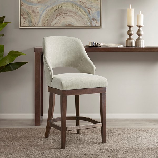 Madison Park Jillian Counter  Stool With Swivel Seat in Cream MP104-1074