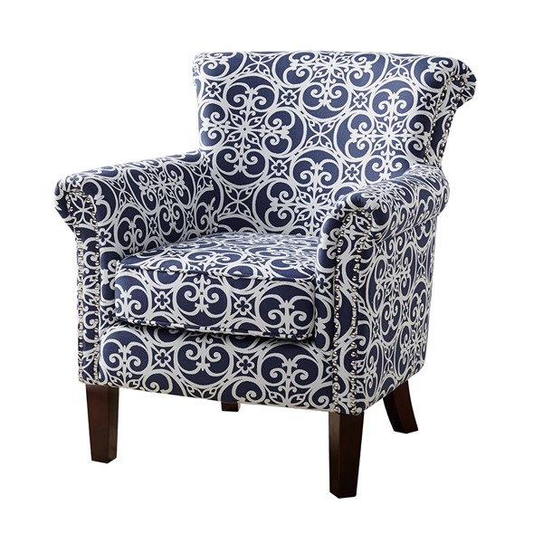 Madison Park Brooke Tight Back Club Chair in Navy FPF18-0486