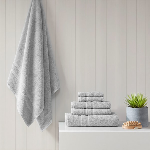 510 Design Aegean 100% Turkish Cotton 6 Piece Towel Set in Grey, 6-Piece 5DS73-0234