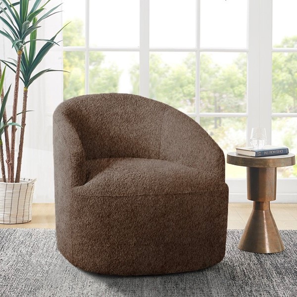 INK+IVY Bonn Upholstered 360 Degree Swivel Chair in Chocolate II103-0564