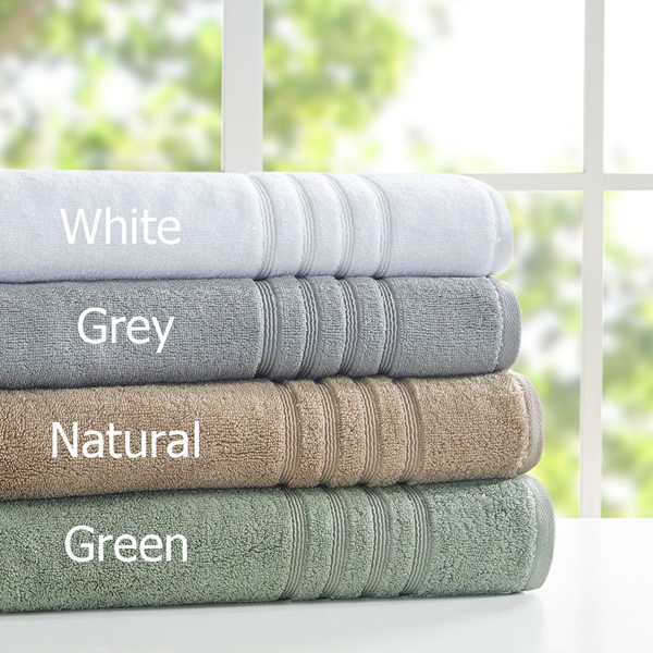 Clean Spaces Nurture Sustainable Antimicrobial Bath Towel 6 Piece Set in Grey, 6-Piece LCN73-0130