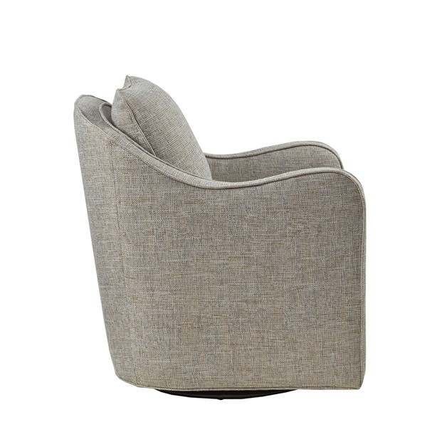 Madison Park Brianne  Wide Seat Swivel Arm Chair in Grey Multi MP103-0985