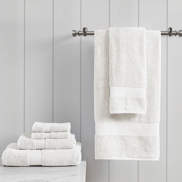 Madison Park Organic 6 Piece Organic Cotton Towel Set in White, 6-Piece MP73-6182