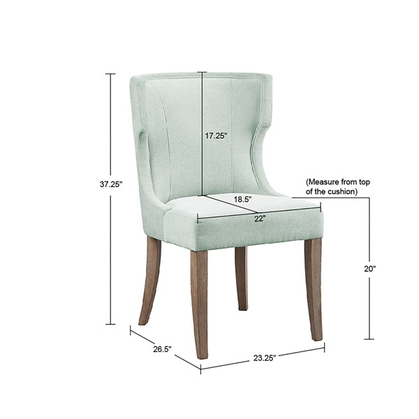 Madison Park Carson Upholstered Wingback Dining Chair in Light Sage Green MP108-1209