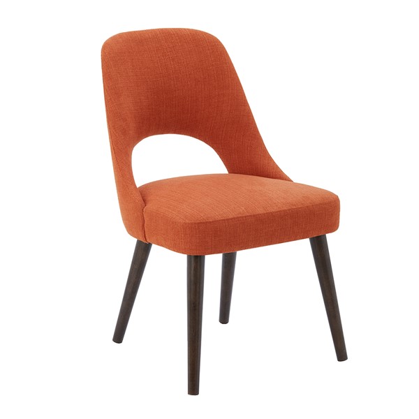 INK+IVY Nola Dining Side Chair (Set of 2) in Orange/Dark Brown II100-0117