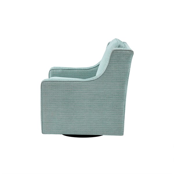 Madison Park Harris Chenille Swivel Chair in Dusty Aqua MP103-0702