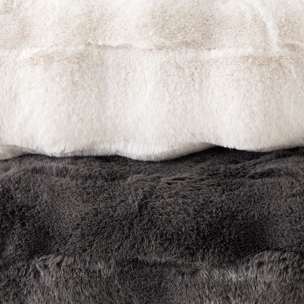 Madison Park Vivienne Faux Fur Throw in Grey, 50x60" MP50-8256